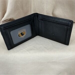 Gsoiax Slim Bifold Wallet Black Leather RFID‎ Blocking Travel Minimalist